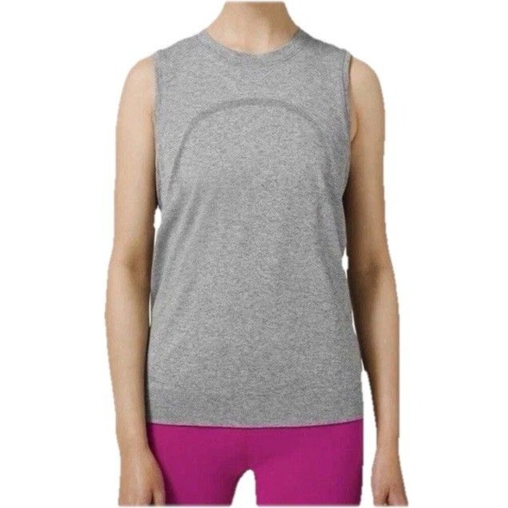 Lululemon Swiftly Breathe Muscle Tank Top Heathered Grey Women’s Size 4